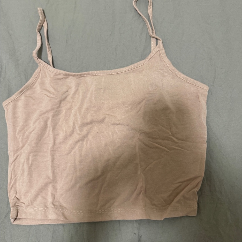 SHEIN Tan Sleeveless Crop Camisole Top